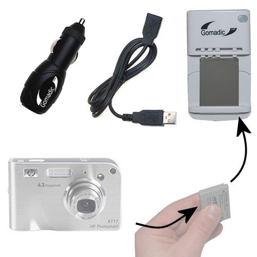 Lithium Battery Fast Charger compatible with the HP PhotoSmart R717
