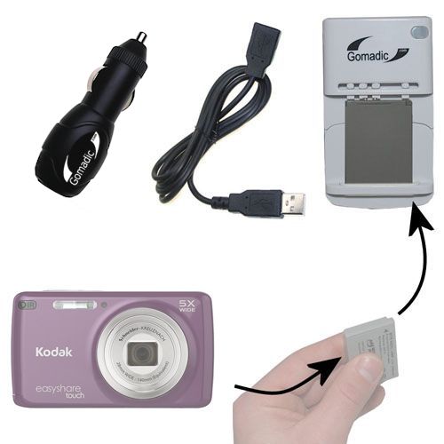 Lithium Battery Fast Charger compatible with the Kodak EasyShare TOUCH