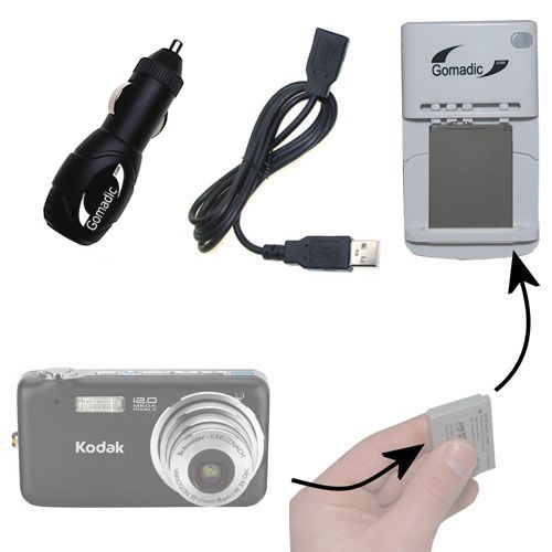Lithium Battery Fast Charger compatible with the Kodak V1253 V1233