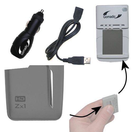 Lithium Battery Fast Charger compatible with the Kodak Zx1 Pocket Video Camera