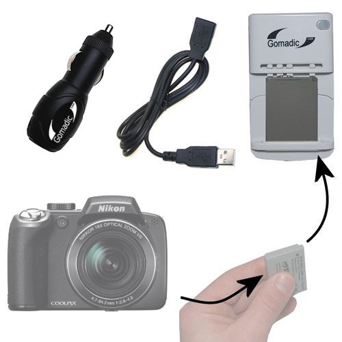 Lithium Battery Fast Charger compatible with the Nikon Coolpix P80