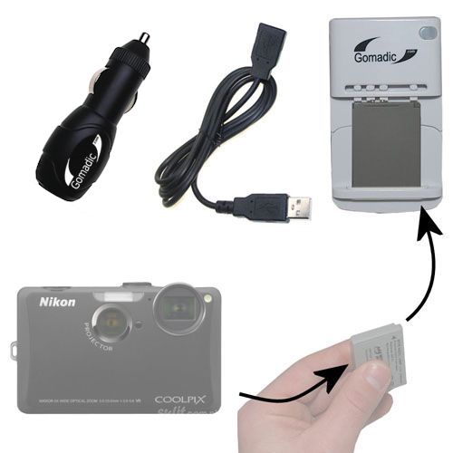 Lithium Battery Fast Charger compatible with the Nikon Coolpix S1100pj