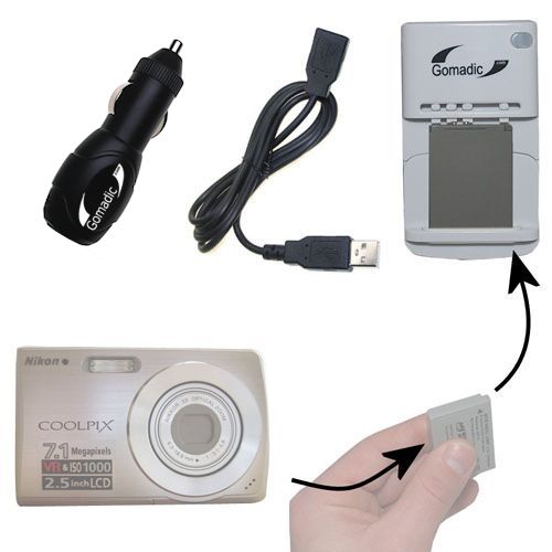 Lithium Battery Fast Charger compatible with the Nikon Coolpix S200