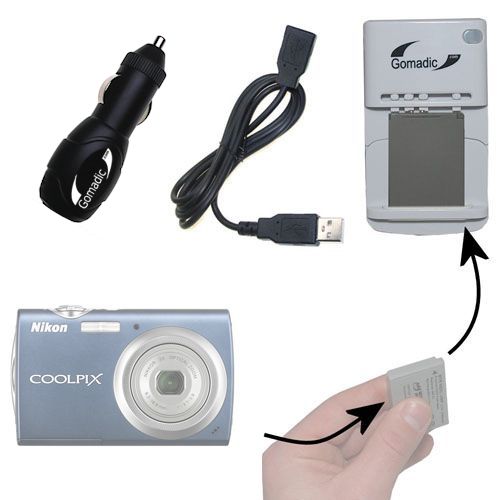 Lithium Battery Fast Charger compatible with the Nikon Coolpix S230
