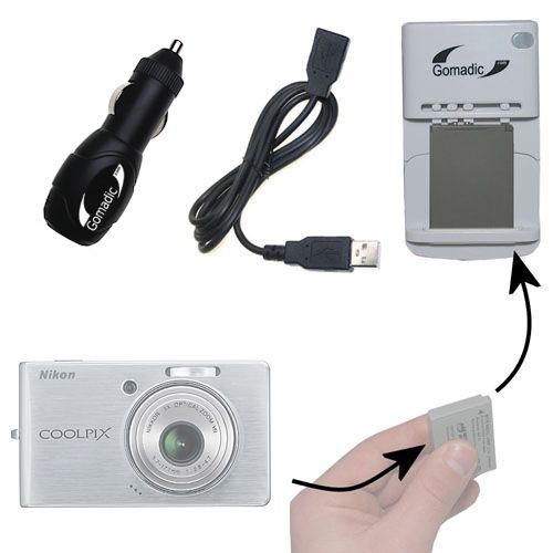 Lithium Battery Fast Charger compatible with the Nikon Coolpix S50