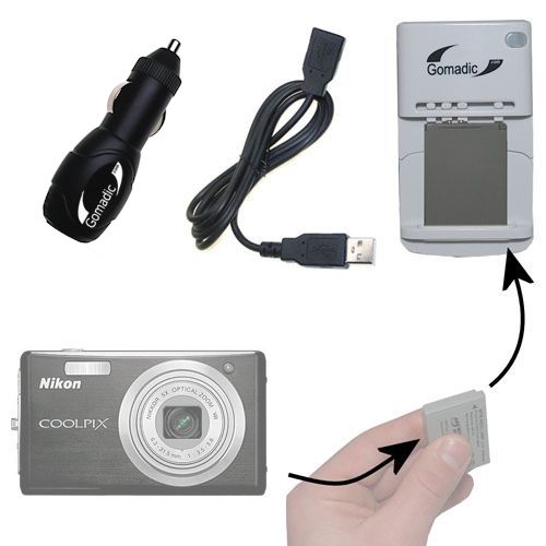 Lithium Battery Fast Charger compatible with the Nikon Coolpix S560