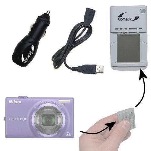 Lithium Battery Fast Charger compatible with the Nikon Coolpix S6100