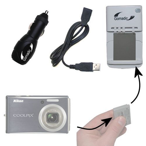 Lithium Battery Fast Charger compatible with the Nikon Coolpix S610c