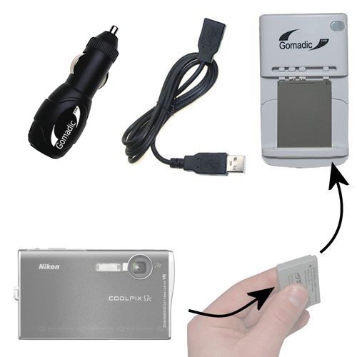 Lithium Battery Fast Charger compatible with the Nikon Coolpix S7c