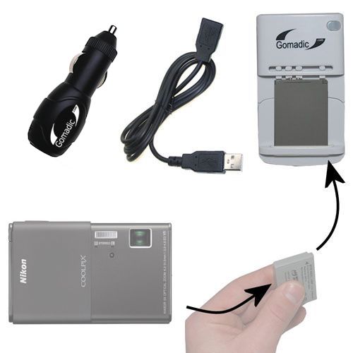 Gomadic USB Power Port Ready retractable USB charge USB cable wired specifically for the Nikon Coolpix S80 and uses TipExchange 