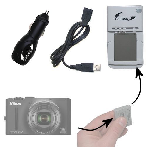 Lithium Battery Fast Charger compatible with the Nikon Coolpix S8100