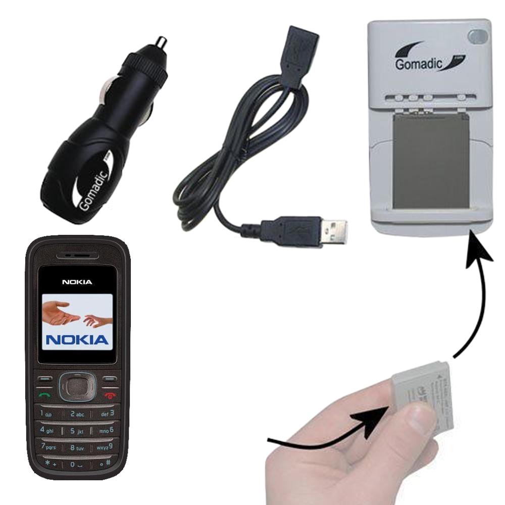Lithium Battery Fast Charger compatible with the Nokia 1208