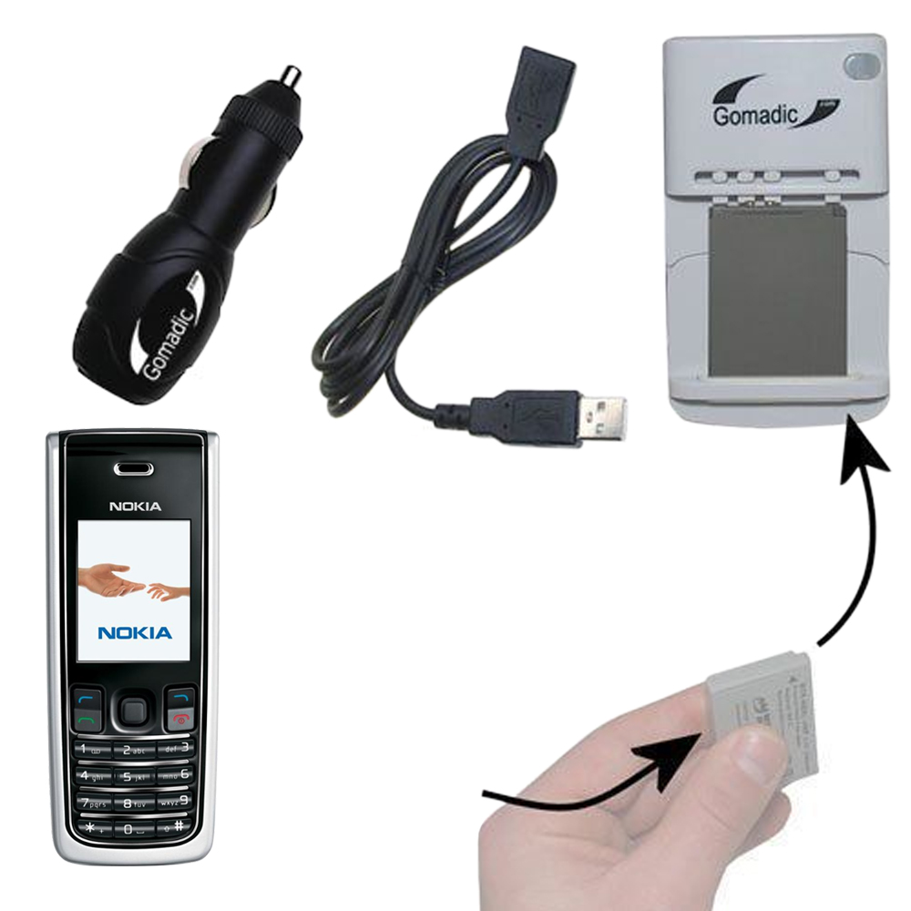 Lithium Battery Fast Charger compatible with the Nokia 2865i 3155i
