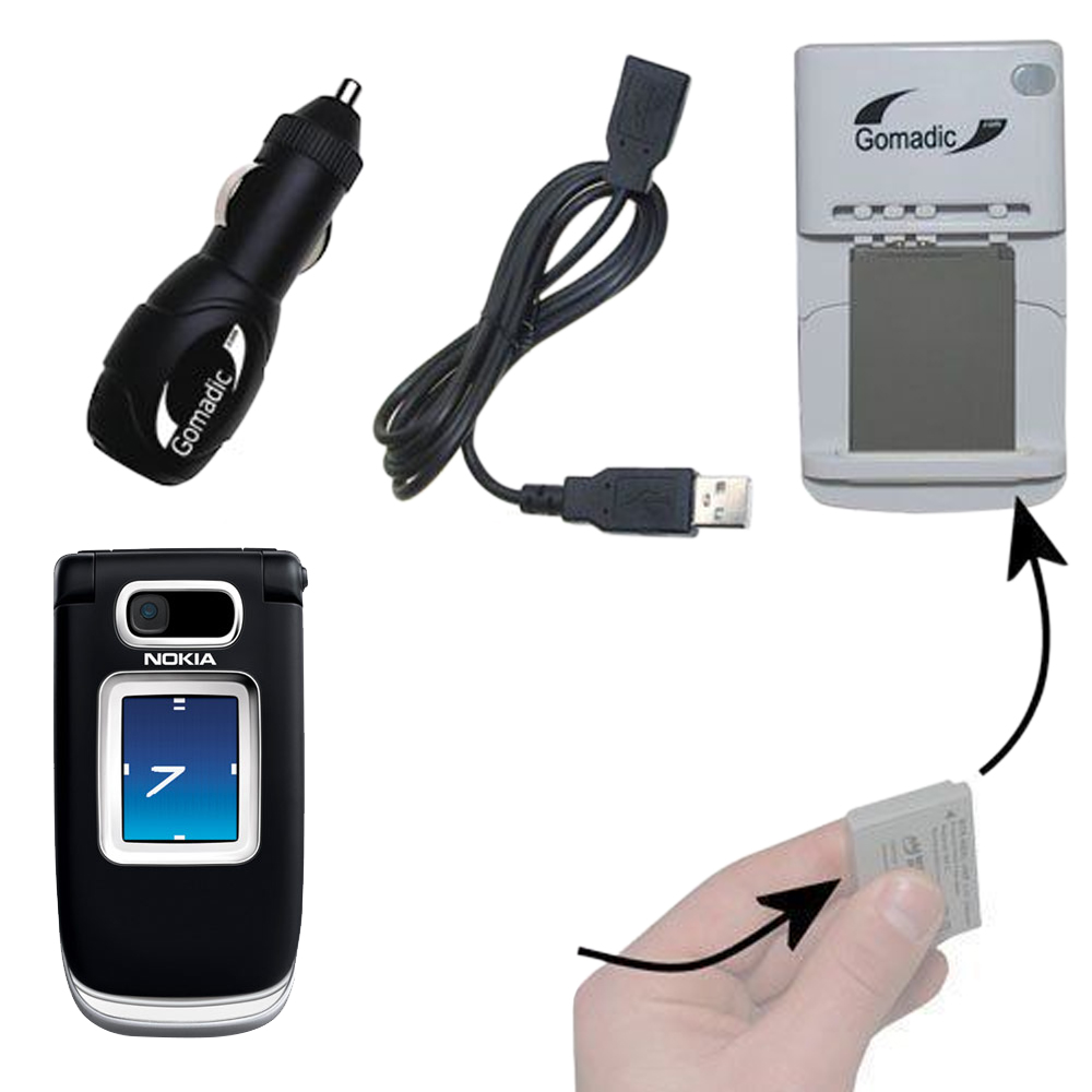 Lithium Battery Fast Charger compatible with the Nokia 6126 6133 6136