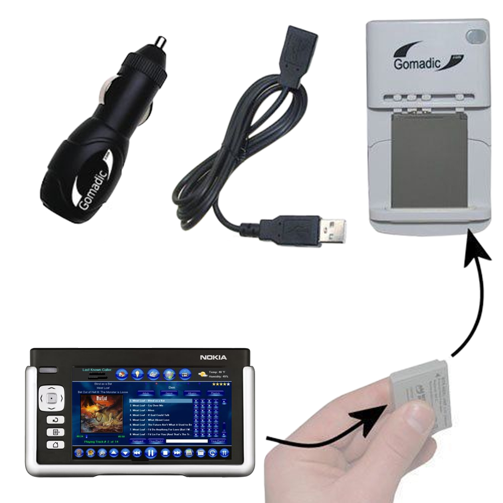 Lithium Battery Fast Charger compatible with the Nokia 770 tablet
