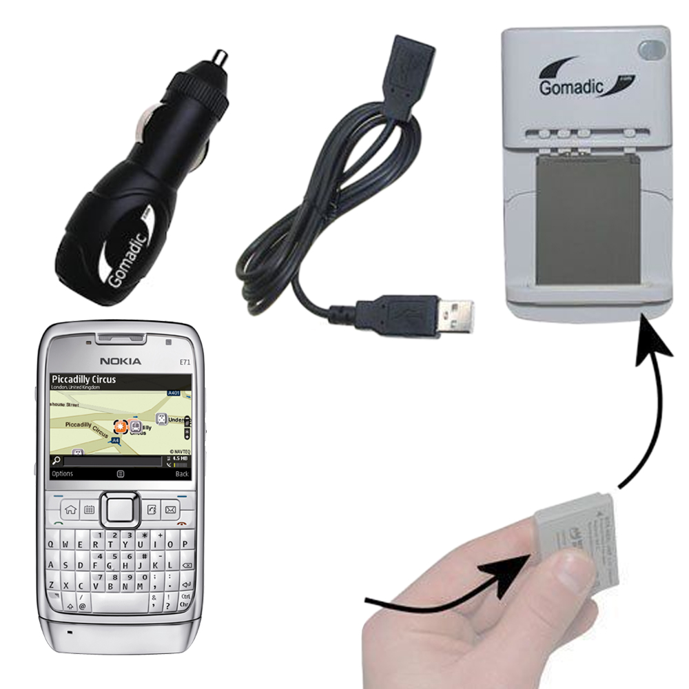 Lithium Battery Fast Charger compatible with the Nokia E71 E71x E75