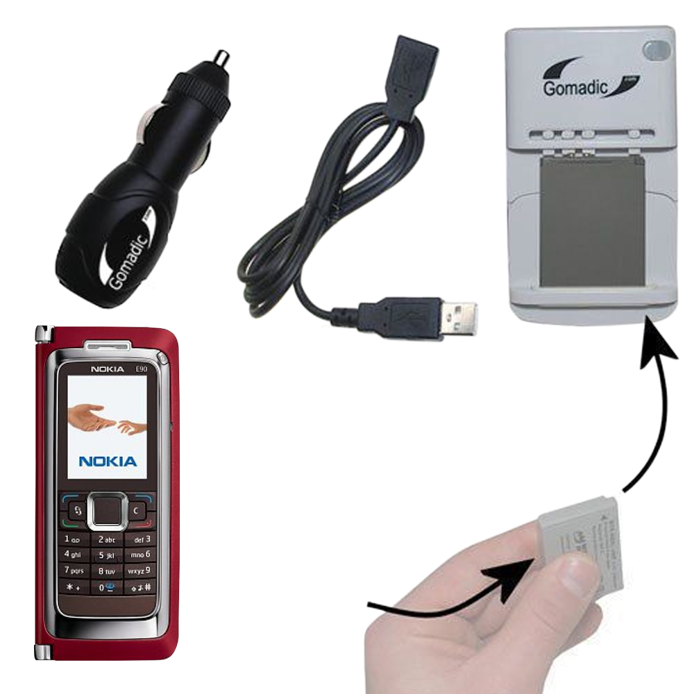 Lithium Battery Fast Charger compatible with the Nokia E90