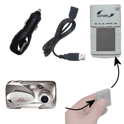 Lithium Battery Fast Charger compatible with the Olympus C-60 Zoom