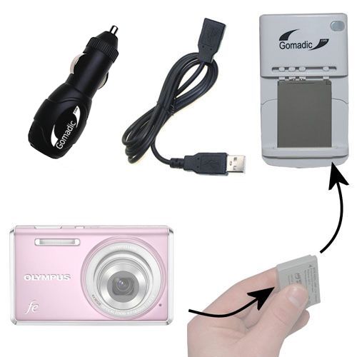 Lithium Battery Fast Charger compatible with the Olympus FE-4030 Digital Camera