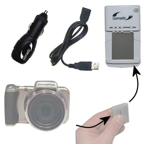 Lithium Battery Fast Charger compatible with the Olympus SP-800UZ Digital Camera