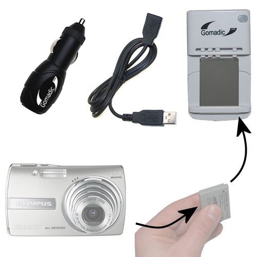 Lithium Battery Fast Charger compatible with the Olympus Stylus 1000