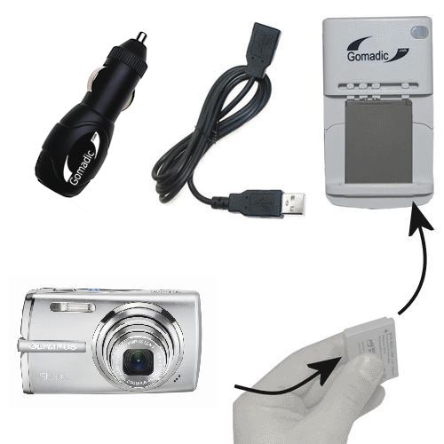 Lithium Battery Fast Charger compatible with the Olympus Stylus 1010