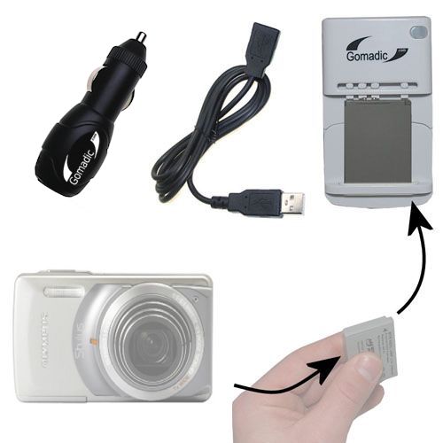 Lithium Battery Fast Charger compatible with the Olympus Stylus 7010