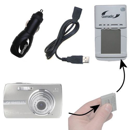 Lithium Battery Fast Charger compatible with the Olympus Stylus 710 Digital
