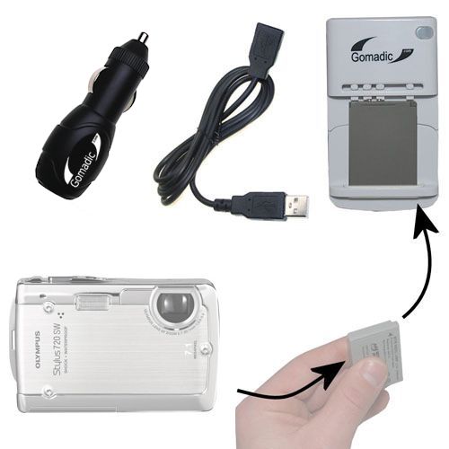 Lithium Battery Fast Charger compatible with the Olympus Stylus 720 Digital