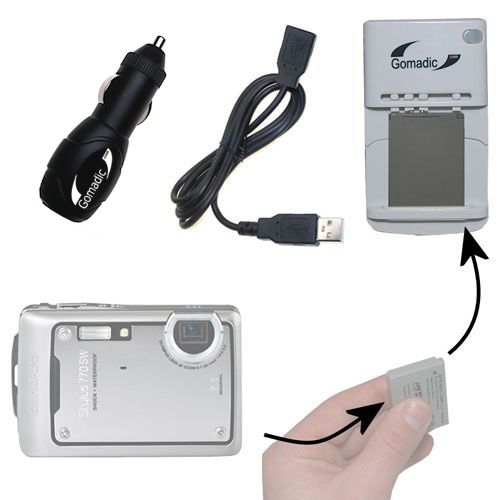 Lithium Battery Fast Charger compatible with the Olympus Stylus 770