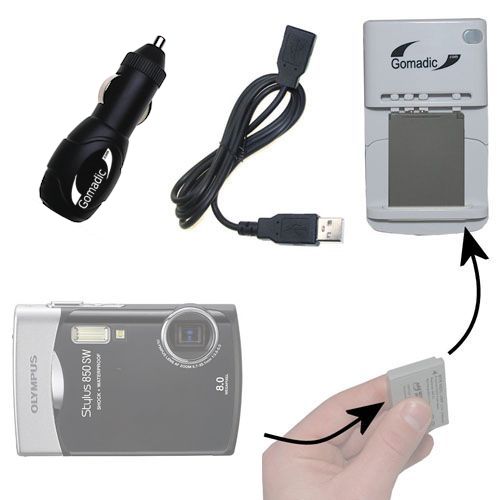 Lithium Battery Fast Charger compatible with the Olympus Stylus 850 Digital