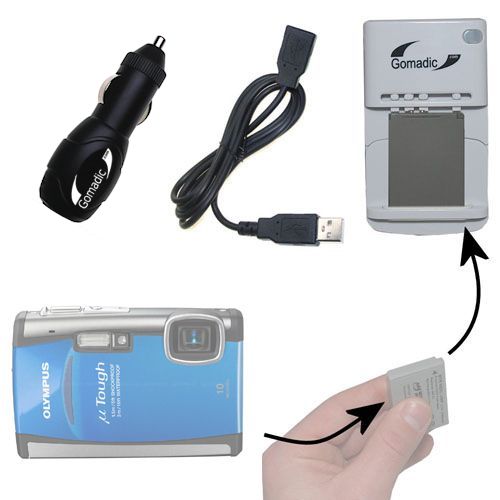 Lithium Battery Fast Charger compatible with the Olympus Stylus Tough-6000