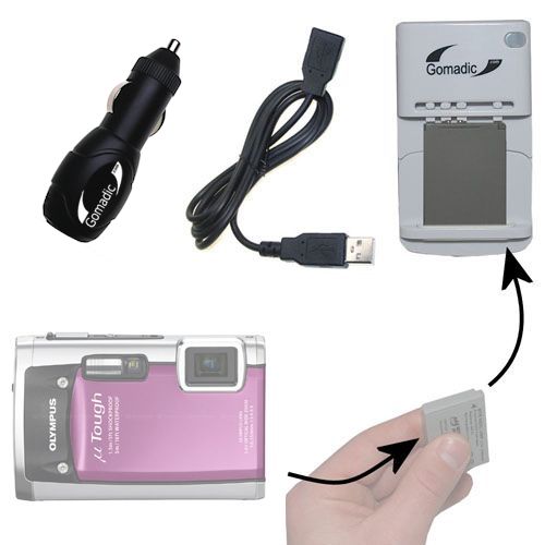Lithium Battery Fast Charger compatible with the Olympus Stylus TOUGH 6020