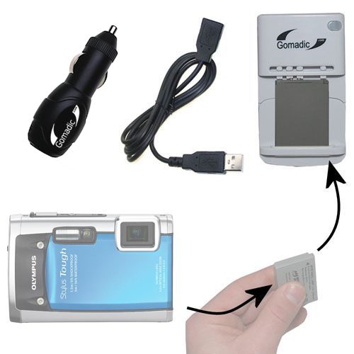 Lithium Battery Fast Charger compatible with the Olympus Stylus TOUGH 8010