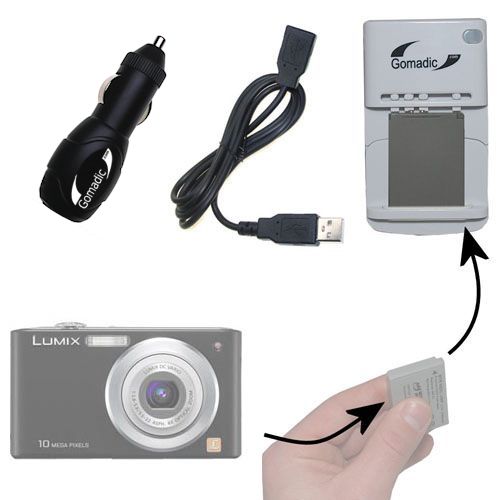 Lithium Battery Fast Charger compatible with the Panasonic DMC-F2