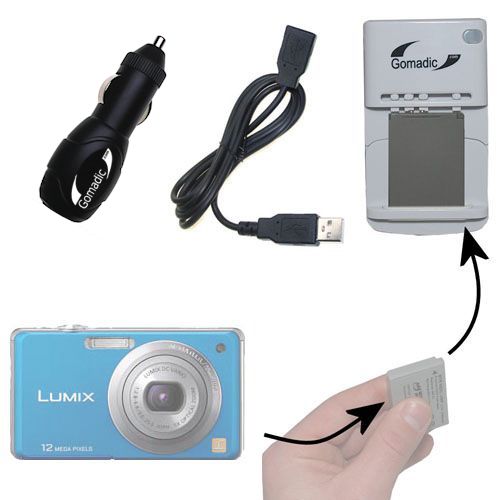 Lithium Battery Fast Charger compatible with the Panasonic DMC-FH1