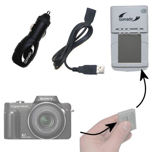 Lithium Battery Fast Charger compatible with the Sony Cyber-shot DSC-H10