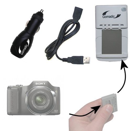 Lithium Battery Fast Charger compatible with the Sony Cyber-shot DSC-H20
