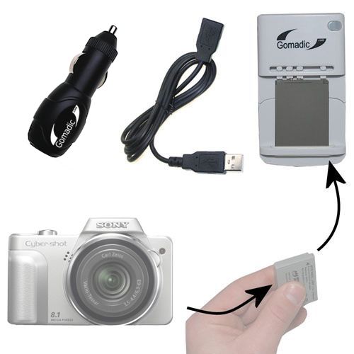 Lithium Battery Fast Charger compatible with the Sony Cyber-shot DSC-H3