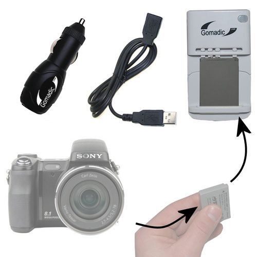 Lithium Battery Fast Charger compatible with the Sony Cyber-shot DSC-H7