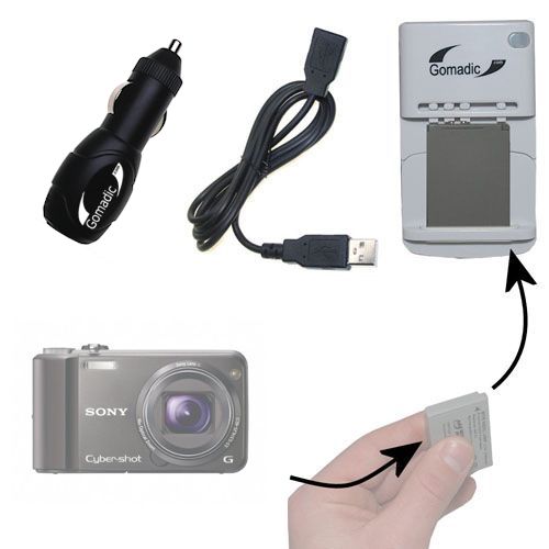 Lithium Battery Fast Charger compatible with the Sony Cyber-shot DSC-H70