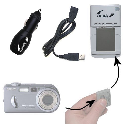 Lithium Battery Fast Charger compatible with the Sony Cyber-shot DSC-P10