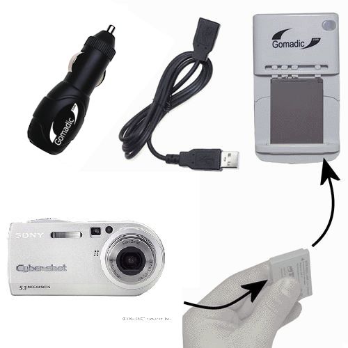 Lithium Battery Fast Charger compatible with the Sony Cyber-shot DSC-P100