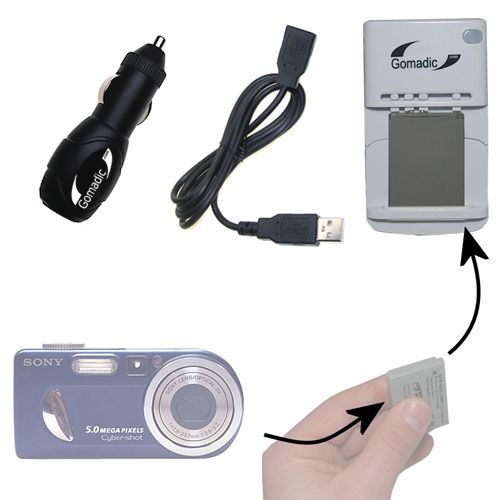 Lithium Battery Fast Charger compatible with the Sony Cyber-shot DSC-P12