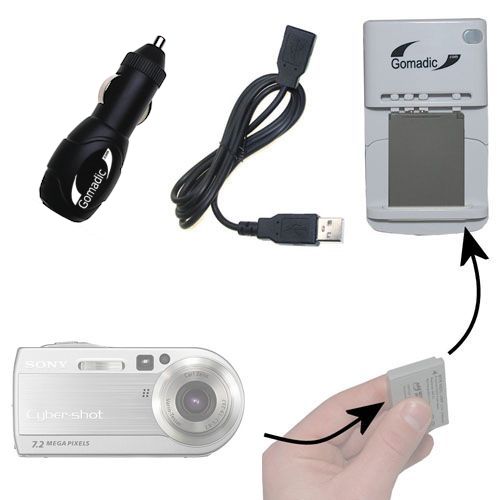 Lithium Battery Fast Charger compatible with the Sony Cyber-shot DSC-P150