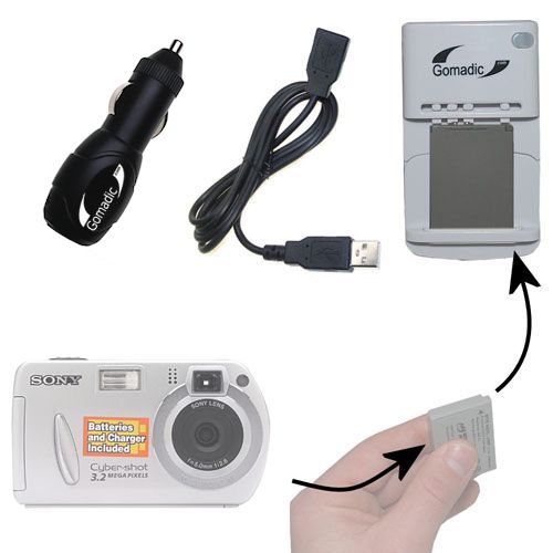 Lithium Battery Fast Charger compatible with the Sony Cyber-shot DSC-P32