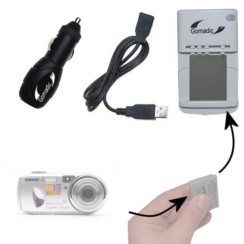 Lithium Battery Fast Charger compatible with the Sony Cyber-shot DSC-P73