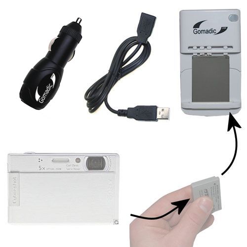 Lithium Battery Fast Charger compatible with the Sony Cyber-shot DSC-T100
