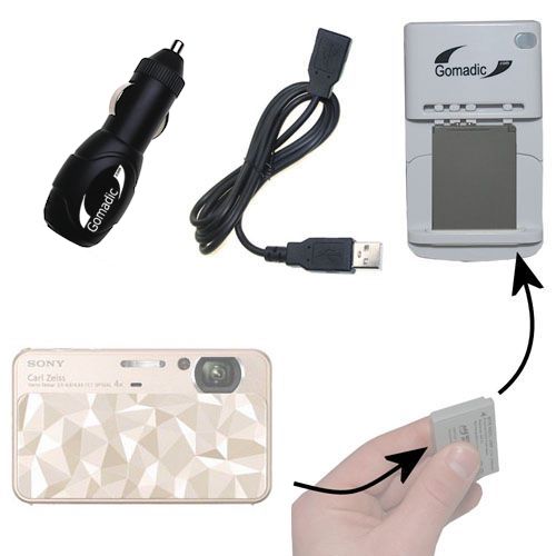 Lithium Battery Fast Charger compatible with the Sony Cyber-shot DSC-T110