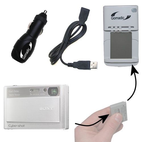 Lithium Battery Fast Charger compatible with the Sony Cyber-shot DSC-T20